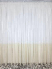 Set Dove: perdea in doua culori alb-crem tip borangic si draperie catifea alba