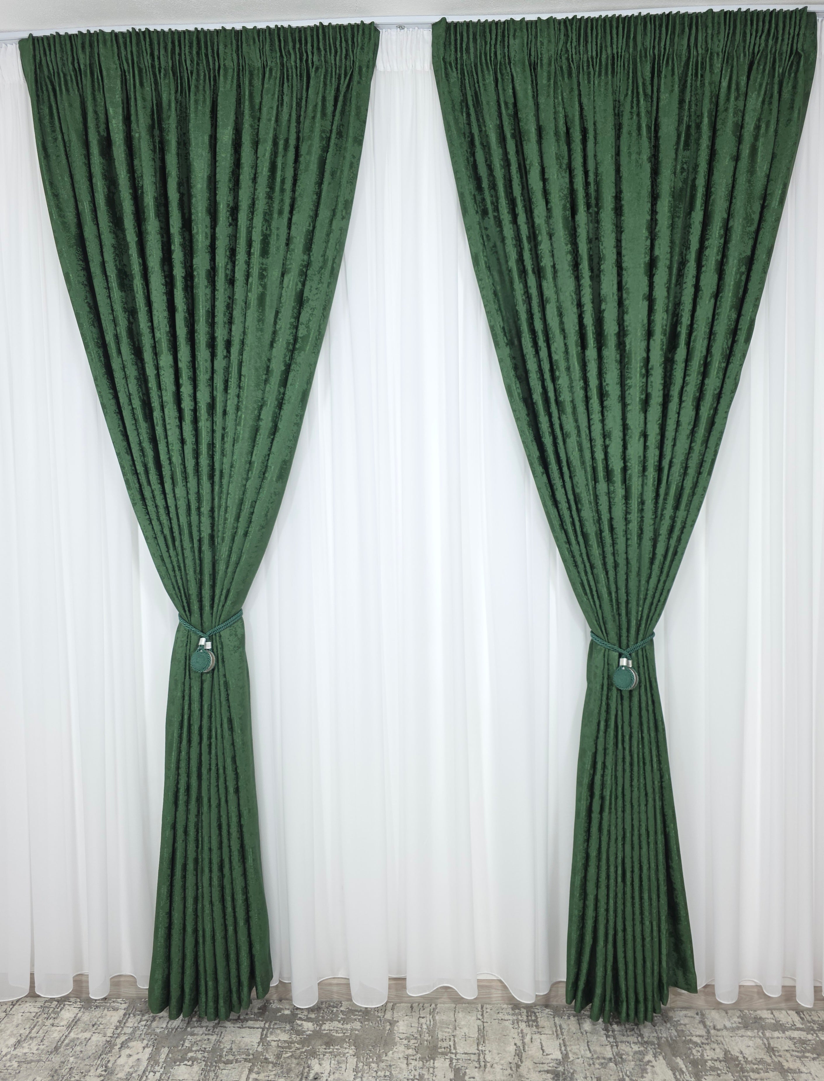 Colectia Decorativa: Perdea alba simpla voal Si Draperie Tip Decorativă Verde Smarald