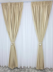 Draperie Rolex din catifea crem auriu cu sclipici auriu