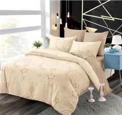 Lenjerie finet, crem cu stelute, cerceaf cu elastic 160/180x200, Cod: B6024