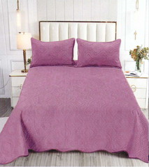 Set Cuvertura Pat din Catifea Violet 220x240 + 2 fete perna CS10