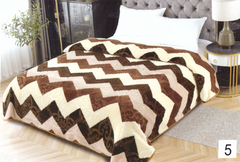 Patură Groasă, Crem-Maro, Zig-Zag, dimensiune 200x240, cod: P28