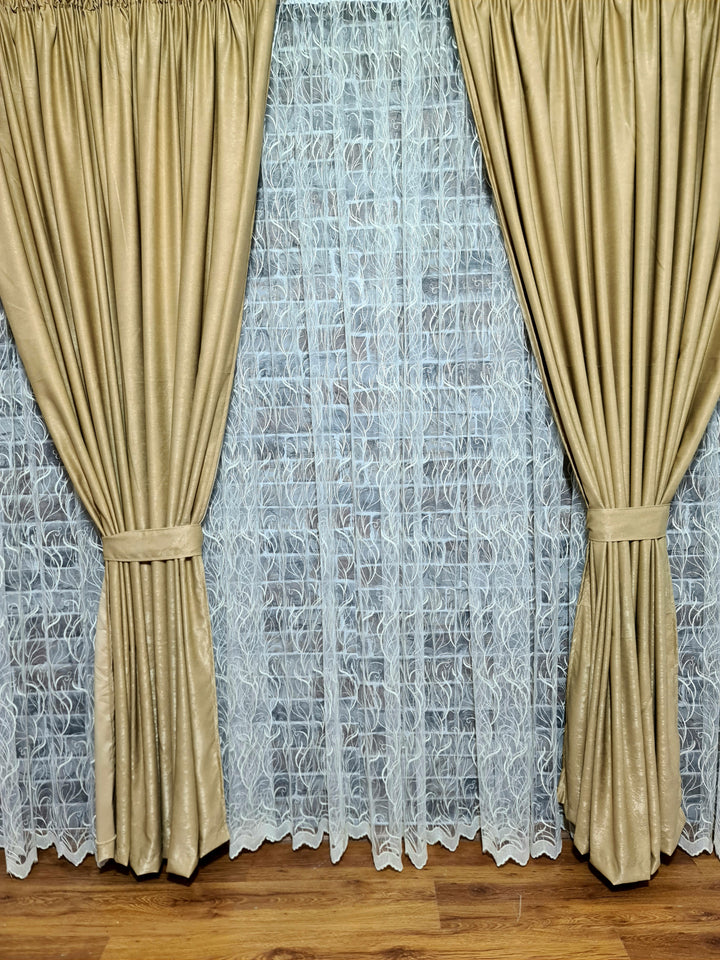 Perdea din tul cu broderie crem, model Andreea - CASABLANCA Perdea din tul cu broderie crem, model Andreea Casa Blanca Curtains & Drapes 50.00 CASABLANCA  CASABLANCA