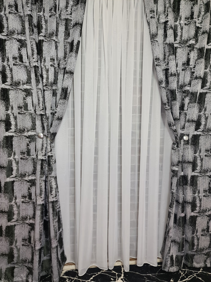 Draperie gri cu negru - CASABLANCA Draperie gri cu negru Casa Blanca Curtains & Drapes 60.00 CASABLANCA  CASABLANCA
