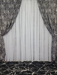 Draperie gri metalizat cu crem - CASABLANCA Draperie gri metalizat cu crem Casa Blanca Curtains & Drapes 65.00 CASABLANCA  CASABLANCA