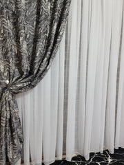 Draperie gri metalizat cu crem - CASABLANCA Draperie gri metalizat cu crem Casa Blanca Curtains & Drapes 65.00 CASABLANCA  CASABLANCA