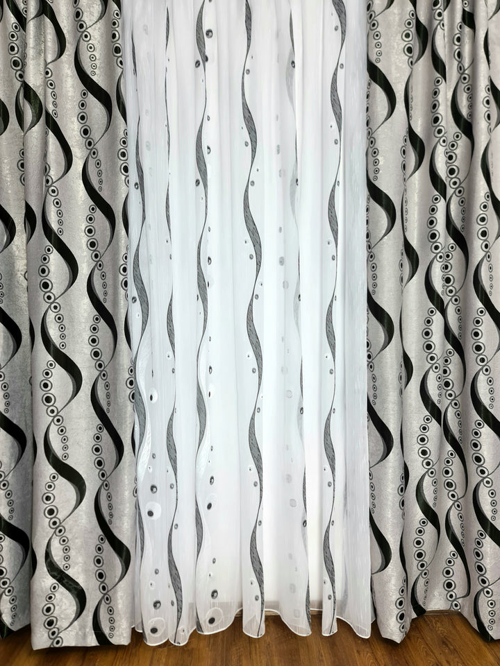 Draperie forme geometrice blackout gri cu negru model Gimi - CASABLANCA Draperie forme geometrice blackout gri cu negru model Gimi CASABLANCA Curtains & Drapes 45.00 CASABLANCA  CASABLANCA
