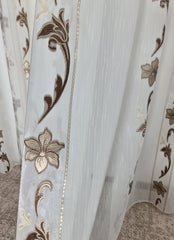 Perdea cu flori crem maro, model Ted, nu necesita calcare dupa spalare - CASABLANCA Perdea cu flori crem maro, model Ted, nu necesita calcare dupa spalare Casa Blanca Curtains & Drapes 40.00 CASABLANCA  CASABLANCA