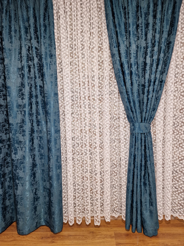 Draperie turcoaz texturată cu aspect de vopsea decorativă - CASABLANCA Draperie turcoaz texturată cu aspect de vopsea decorativă Casa Blanca Curtains & Drapes 55.00 CASABLANCA  CASABLANCA