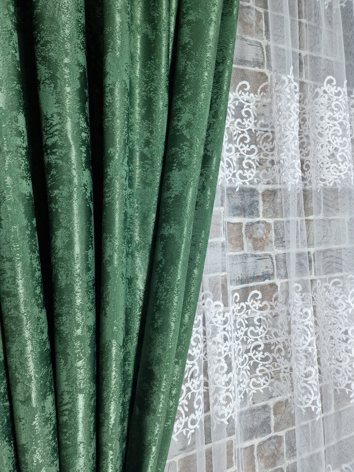 Draperie verde texturată cu aspect de vopsea decorativă - CASABLANCA Draperie verde texturată cu aspect de vopsea decorativă Casa Blanca Curtains & Drapes 55.00 CASABLANCA  CASABLANCA