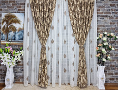 Set din perdea sable crem-maro baroc si draperie baroc crem-maro - CASABLANCA Set din perdea sable crem-maro baroc si draperie baroc crem-maro Casa Blanca Curtains & Drapes 330.00 CASABLANCA  CASABLANCA