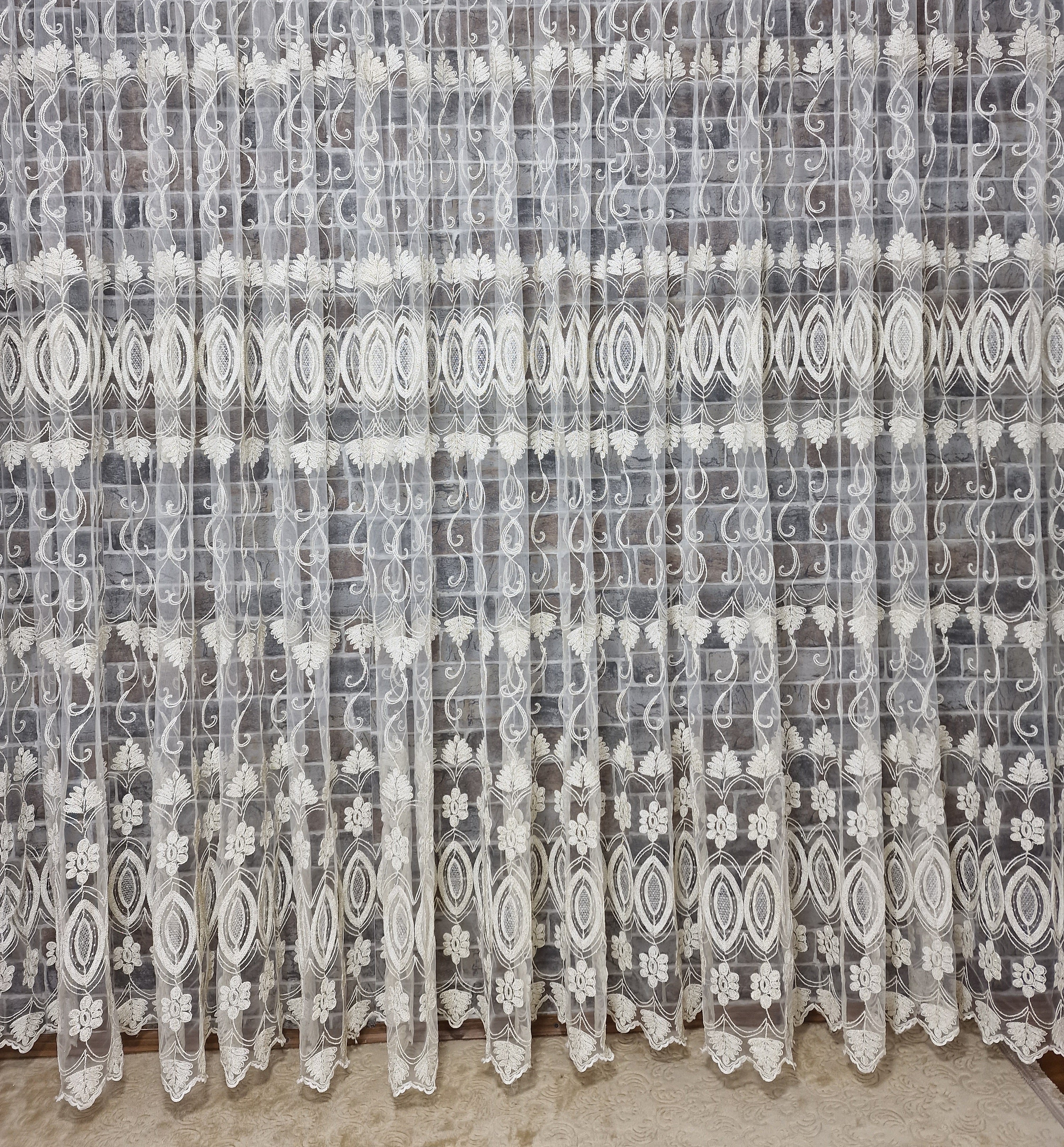 Perdea din tul cu broderie crem si fir auriu, model oglinda - CASABLANCA Perdea din tul cu broderie crem si fir auriu, model oglinda CasaBlanca Curtains & Drapes 40.00 CASABLANCA  CASABLANCA