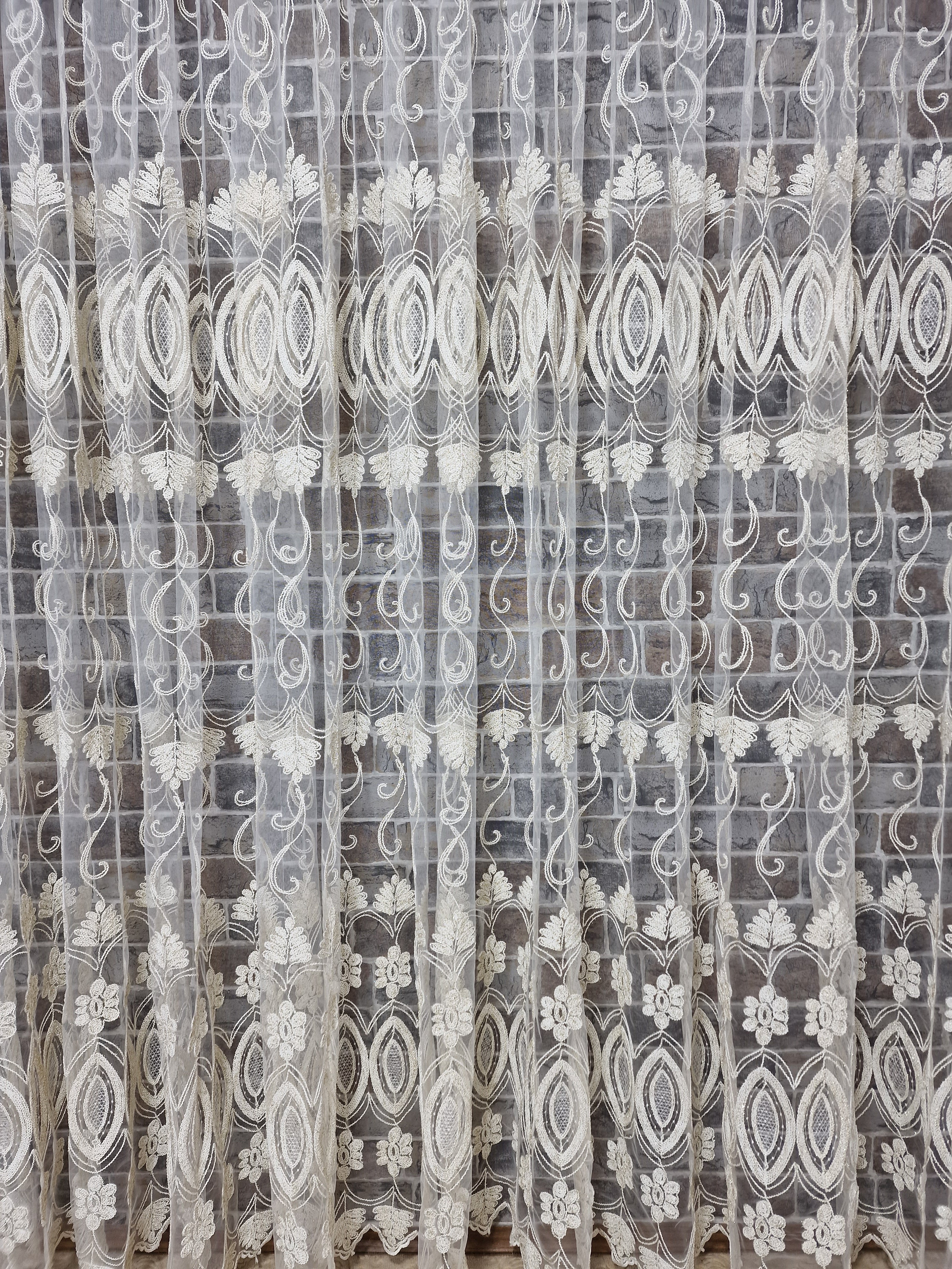 Perdea din tul cu broderie crem si fir auriu, model oglinda - CASABLANCA Perdea din tul cu broderie crem si fir auriu, model oglinda CasaBlanca Curtains & Drapes 40.00 CASABLANCA  CASABLANCA