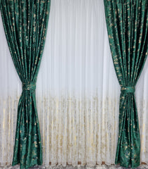 Set complet perdea si draperie, colectia Golden, varianta verde smarald - CASABLANCA Set complet perdea si draperie, colectia Golden, varianta verde smarald CASABLANCA  740.00 CASABLANCA  CASABLANCA