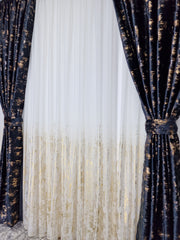 Set complet perdea si draperie, colectia Golden, varianta pe negru - CASABLANCA Set complet perdea si draperie, colectia Golden, varianta pe negru CASABLANCA  740.00 CASABLANCA  CASABLANCA