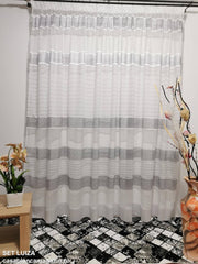 Set perdea si draperie Luiza, imprimeu geometric, ideal pentru spatii contemporane - CASABLANCA Set perdea si draperie Luiza, imprimeu geometric, ideal pentru spatii contemporane Casa Blanca Curtains & Drapes 420.00 CASABLANCA  CASABLANCA