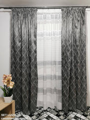 Set perdea si draperie Luiza, imprimeu geometric, ideal pentru spatii contemporane - CASABLANCA Set perdea si draperie Luiza, imprimeu geometric, ideal pentru spatii contemporane Casa Blanca Curtains & Drapes 840.00 CASABLANCA 8metriperdeacu6metridraperiepentrusinagaleriede4-5 CASABLANCA