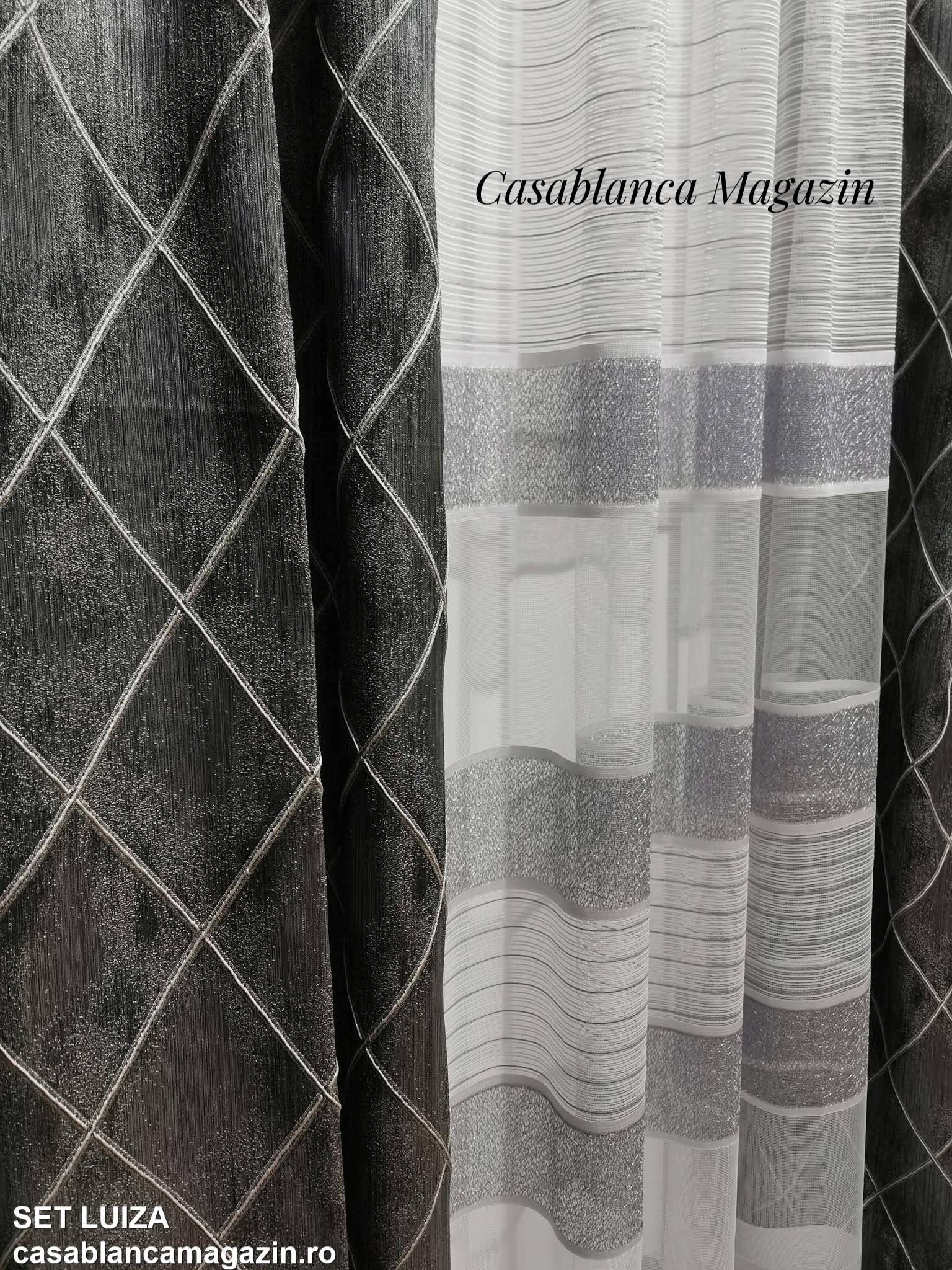 Set perdea si draperie Luiza, imprimeu geometric, ideal pentru spatii contemporane - CASABLANCA Set perdea si draperie Luiza, imprimeu geometric, ideal pentru spatii contemporane Casa Blanca Curtains & Drapes 420.00 CASABLANCA  CASABLANCA