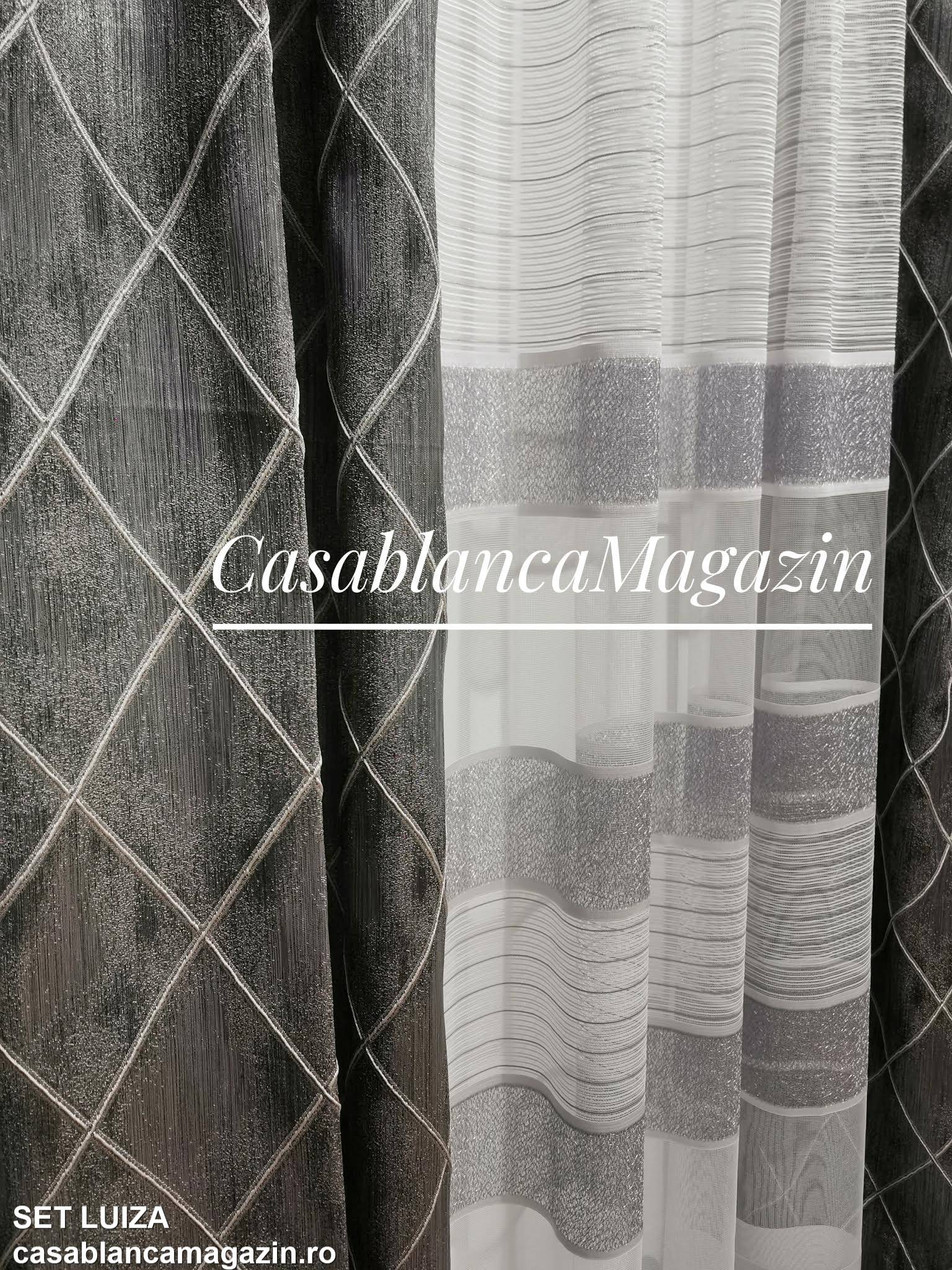 Set perdea si draperie Luiza, imprimeu geometric, ideal pentru spatii contemporane - CASABLANCA Set perdea si draperie Luiza, imprimeu geometric, ideal pentru spatii contemporane Casa Blanca Curtains & Drapes 420.00 CASABLANCA  CASABLANCA