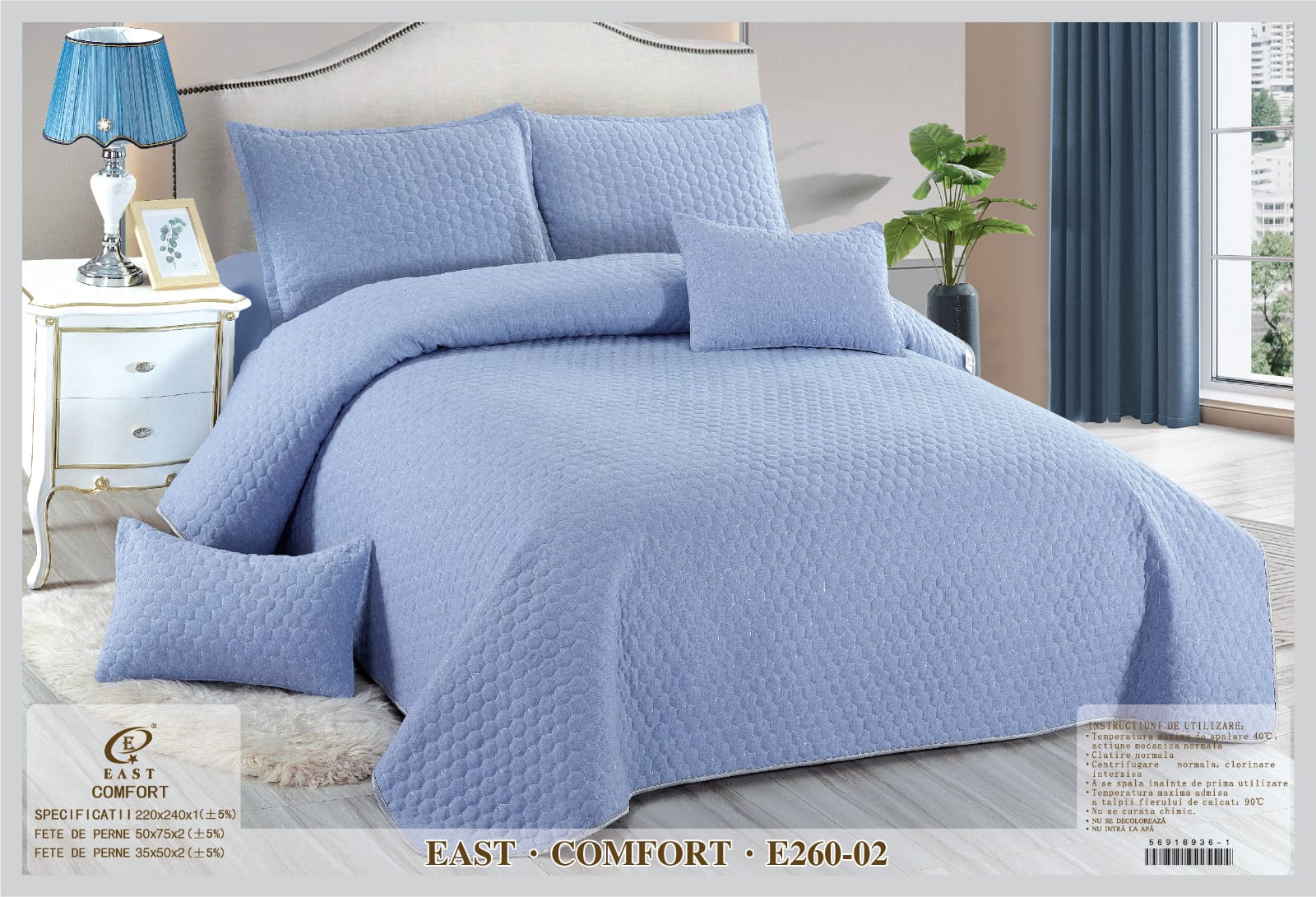 Set Cuvertura Pat Matlasata Bumbac + 4 fete perna E41 - CASABLANCA Set Cuvertura Pat Matlasata Bumbac + 4 fete perna E41 Casa Blanca Bed Sheets 160.00 CASABLANCA  CASABLANCA