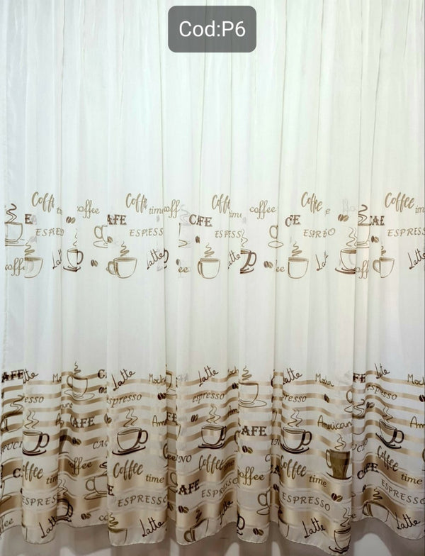Perdea bucătărie, model ceșcuțe expresso, Cod: B6 - CASABLANCA Perdea bucătărie, model ceșcuțe expresso, Cod: B6 Casa Blanca Curtains & Drapes 50.00 CASABLANCA  CASABLANCA